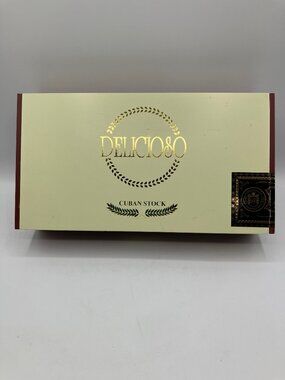 Wooden Cuban Cigar Box "Delicioso" Brand Hinged Lid Handmade Dominican Republic